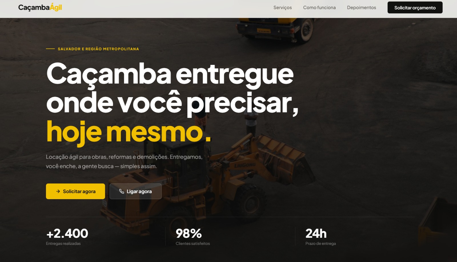 Landing Page Cacamba
